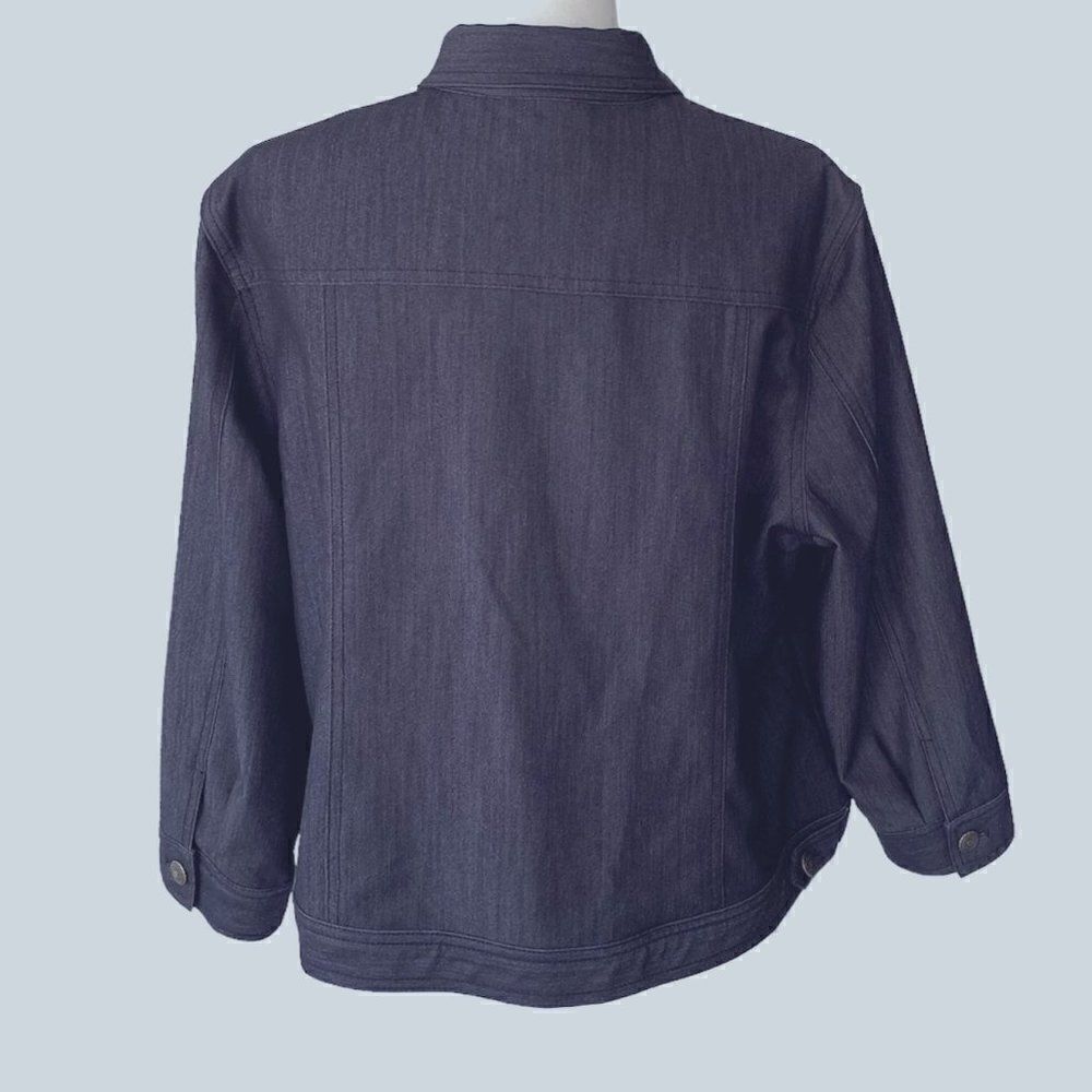 Ruby Roadwomens Blue Snap Front Embellished Jacke… - image 2